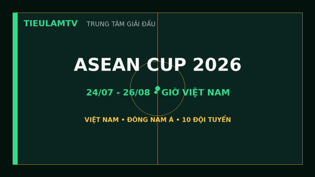 ASEAN Cup 2026 - lịch thi đấu theo giờ Việt Nam