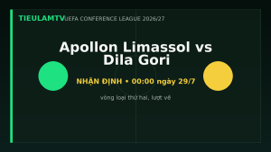 Nhận định Apollon Limassol vs Dila Gori - TieulamTV