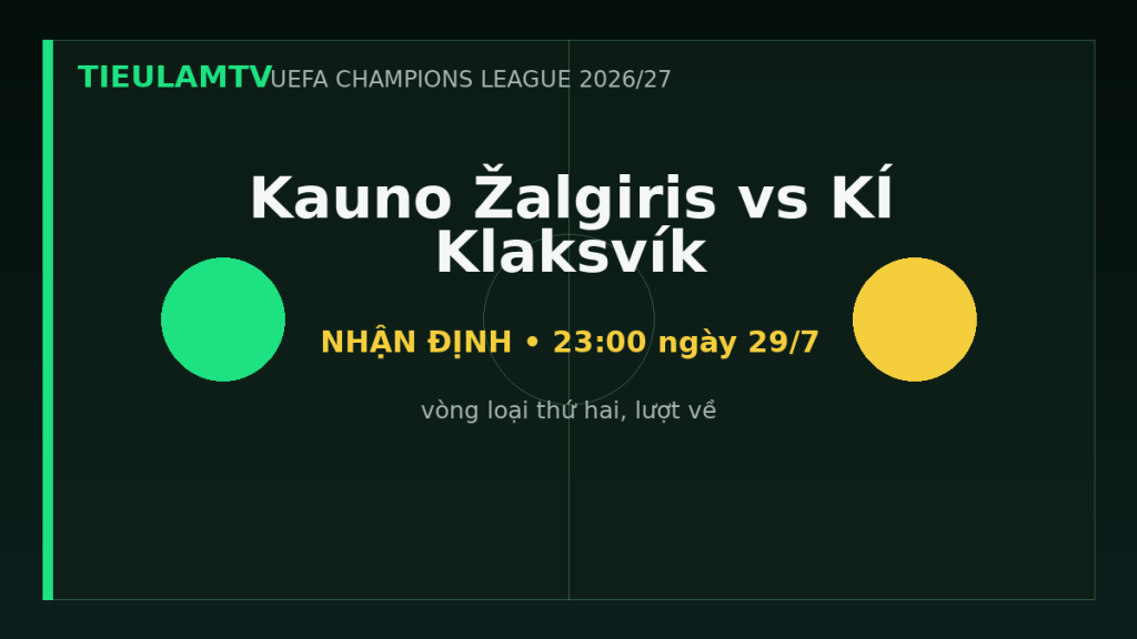 Nhận định Kauno Žalgiris vs KÍ Klaksvík - TieulamTV