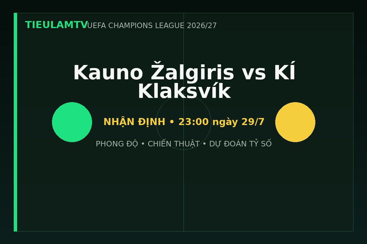 Nhận định Kauno Žalgiris vs KÍ Klaksvík - TieulamTV