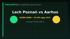 Nhận định Lech Poznań vs Aarhus - TieulamTV