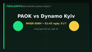 Nhận định PAOK vs Dynamo Kyiv - TieulamTV