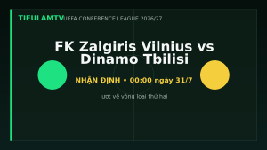 Nhận định FK Zalgiris Vilnius vs Dinamo Tbilisi - TieulamTV