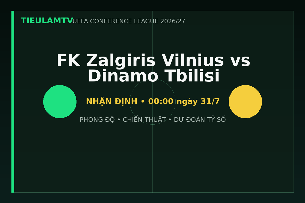 Nhận định FK Zalgiris Vilnius vs Dinamo Tbilisi - TieulamTV