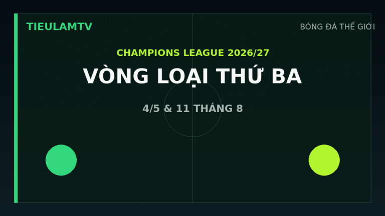 Lịch vòng loại thứ ba Champions League 2026 27 do TieulamTV tổng hợp