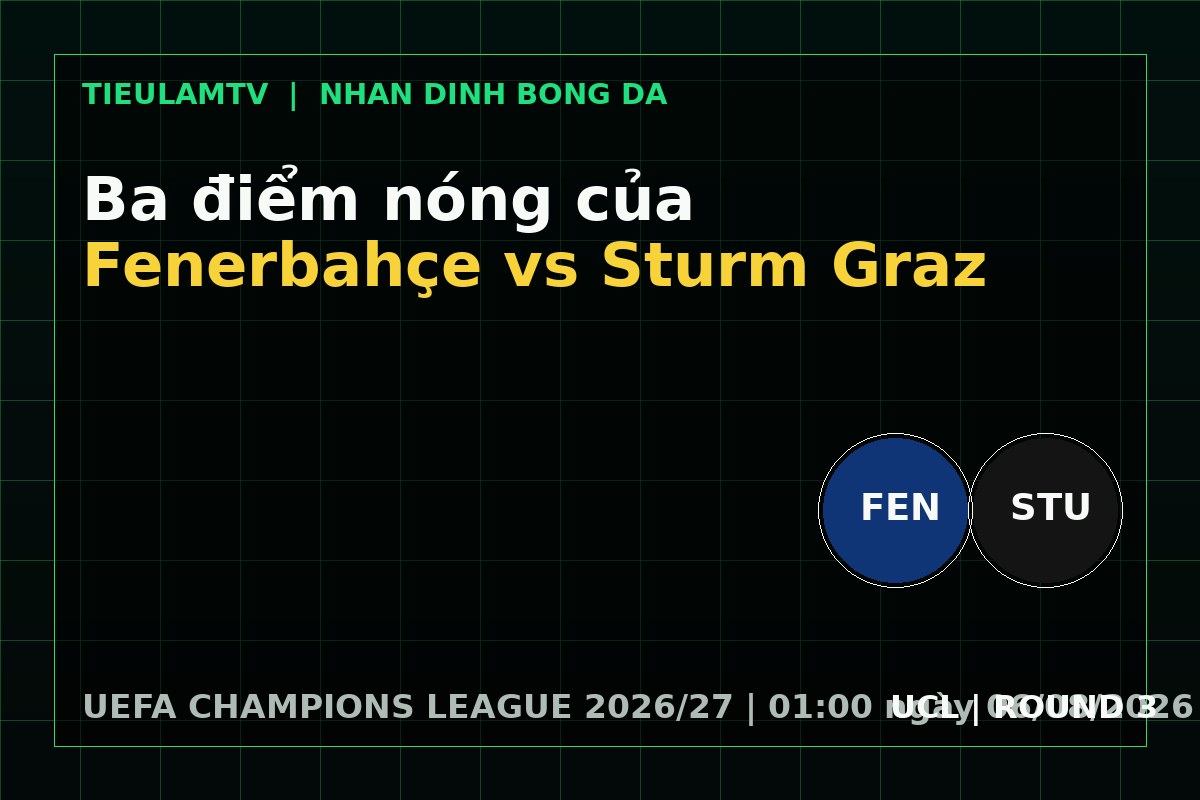 Ba điểm nóng của Fenerbahçe vs Sturm Graz - phân tích trận đấu