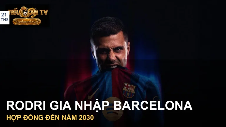 Rodri trong ảnh công bố chính thức khi gia nhập Barcelona