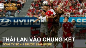 Cầu thủ Thái Lan và Singapore trong trận bán kết lượt đi ASEAN Hyundai Cup 2026