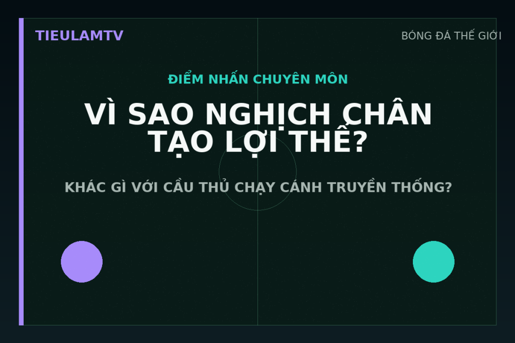 Sơ đồ minh họa cầu thủ chạy cánh nghịch chân trong bài phân tích