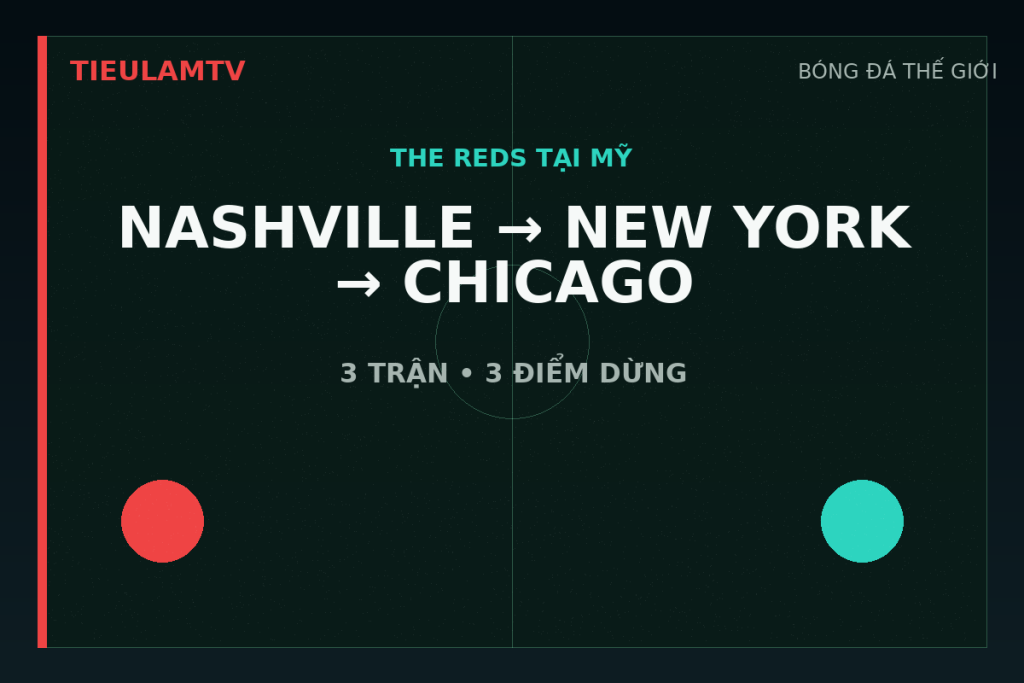 Ba chặng Nashville New York và Chicago trong tour Mỹ của Liverpool