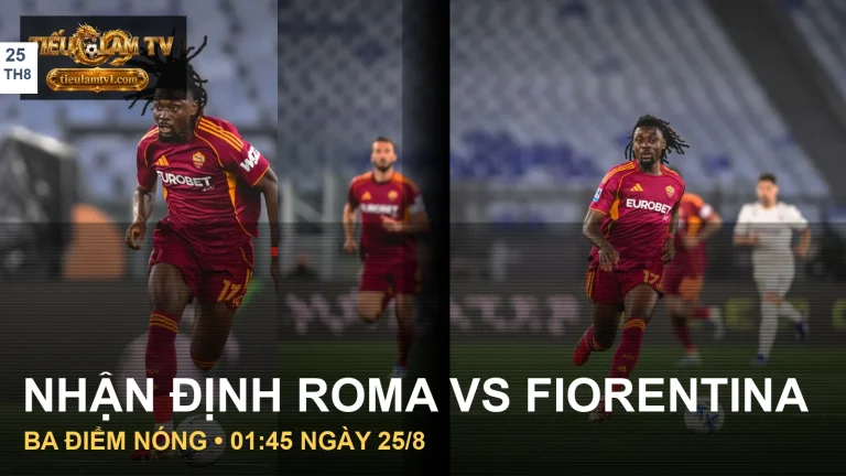 Cầu thủ Roma và Fiorentina trong trận đấu chính thức tại Olimpico