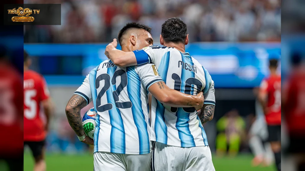 Lautaro Martínez cùng Lionel Messi tại World Cup 2026