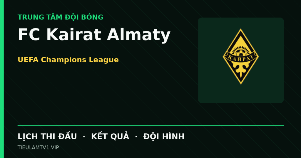 Đồ họa bóng đá FC Kairat Almaty tại UEFA Champions League