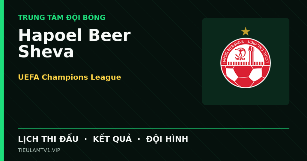 Đồ họa bóng đá Hapoel Beer Sheva tại UEFA Champions League
