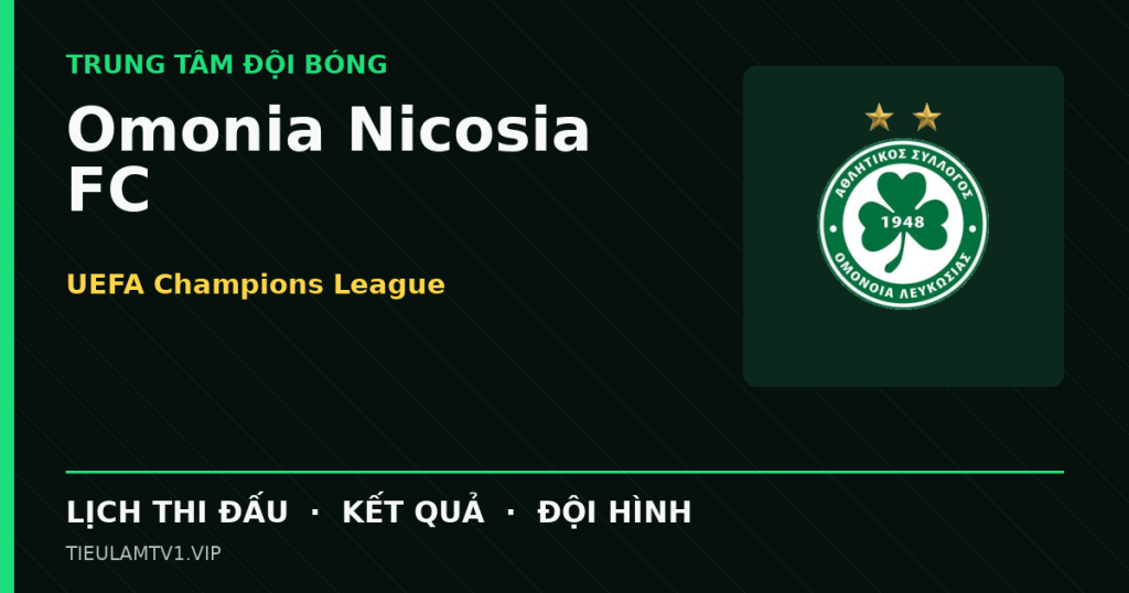 Đồ họa bóng đá Omonia Nicosia FC tại UEFA Champions League