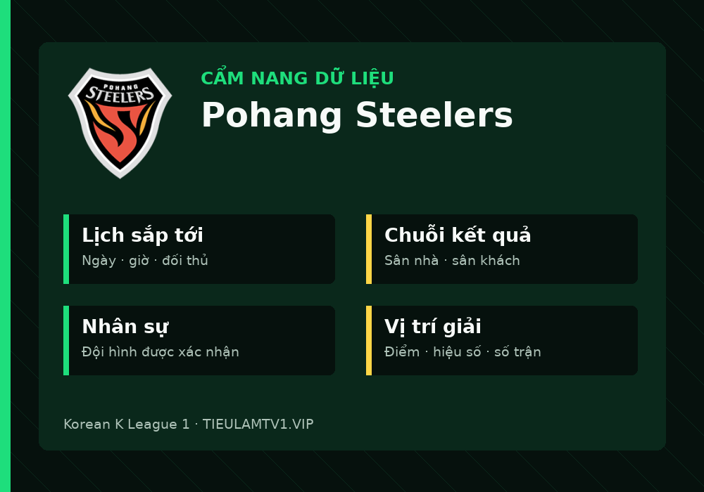 Phân tích phong độ và lối chơi Pohang Steelers