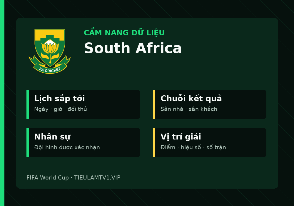 Phân tích phong độ và lối chơi South Africa