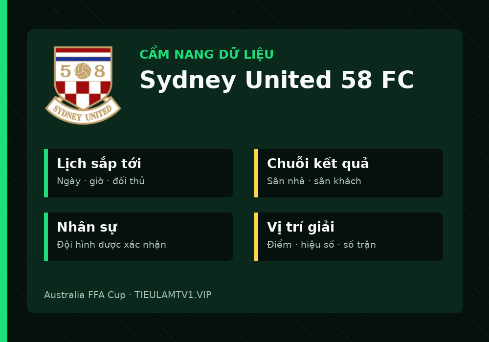Phân tích phong độ và lối chơi Sydney United 58 FC